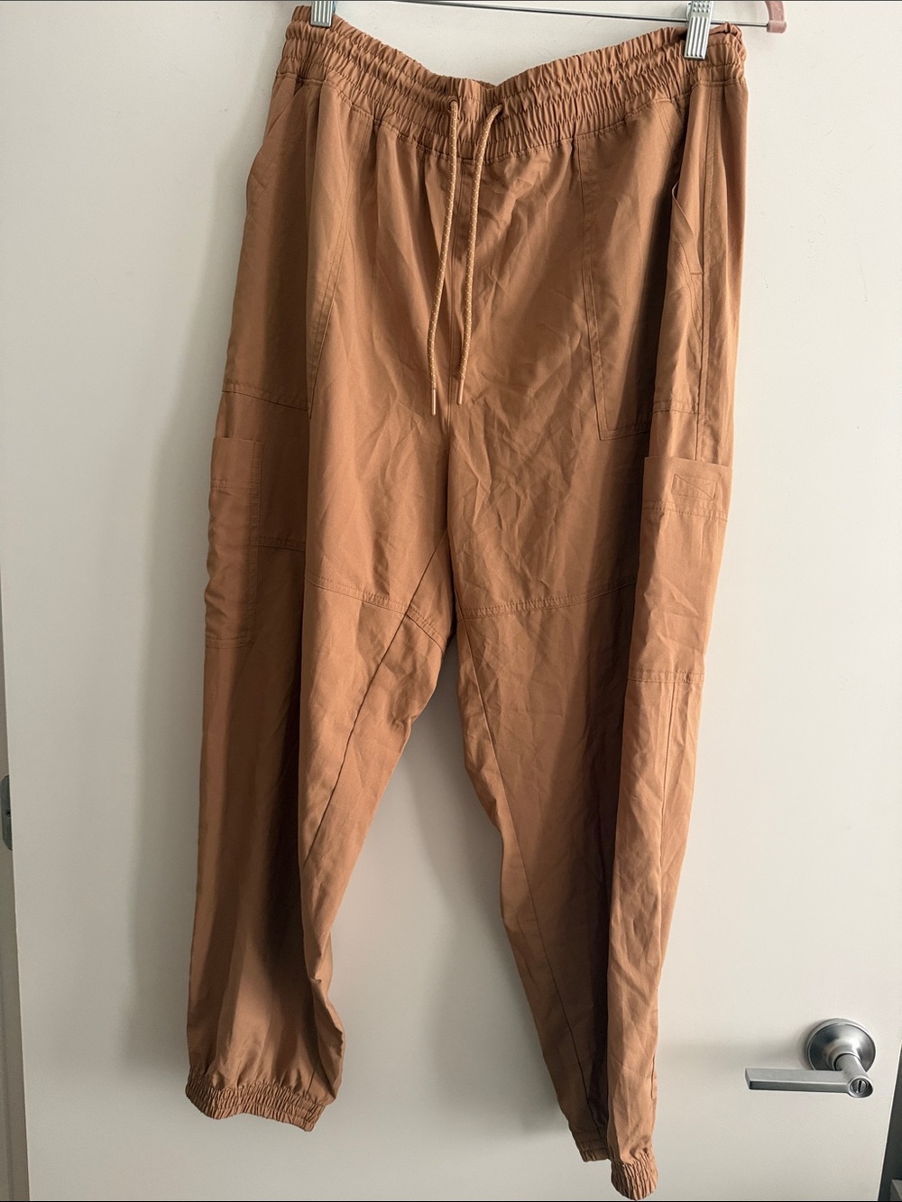Women’s Casual Drawstring Jogger Pants - Tan/Brown